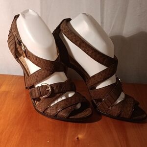 Coach Elegant Brown Strappy Women's Heels Size 8.5